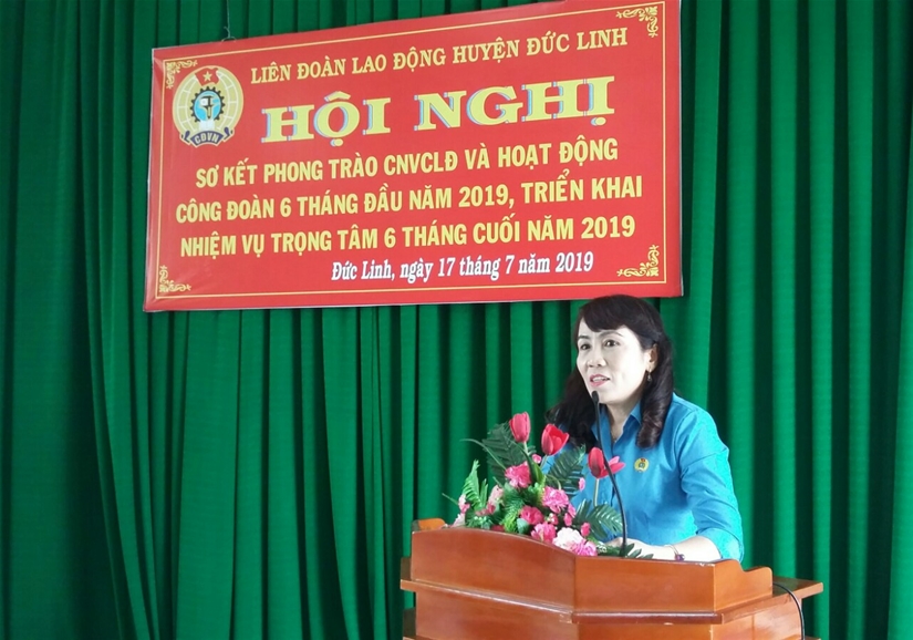 Đồng chí Phạm Thị Mộng nguyệt - Chủ tịch, phát biểu tại Hội nghị